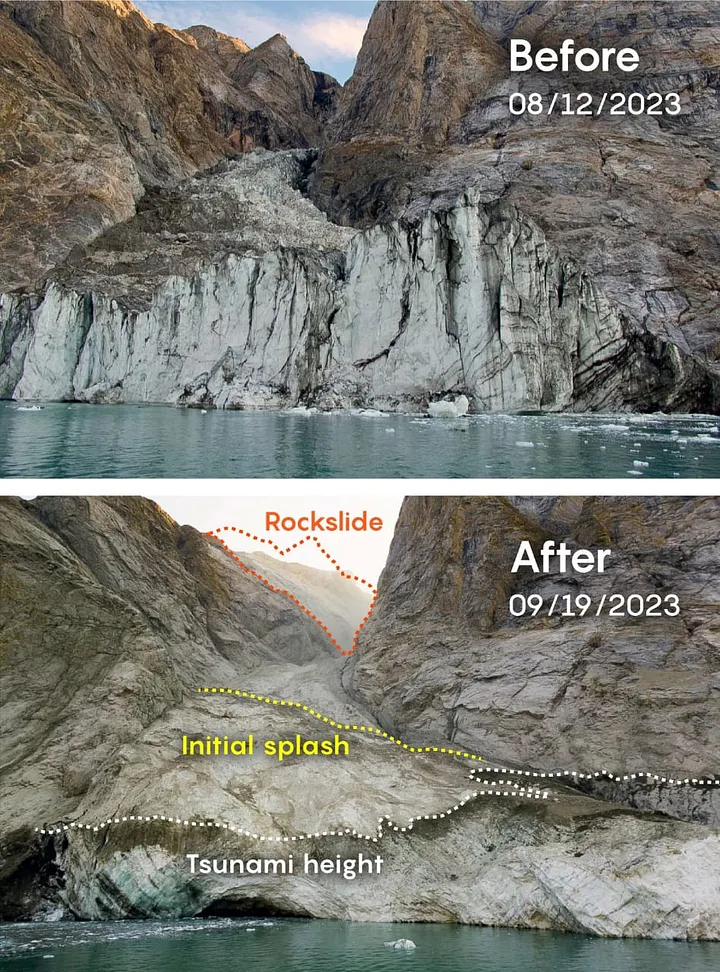 What caused the landslide - bottom view
